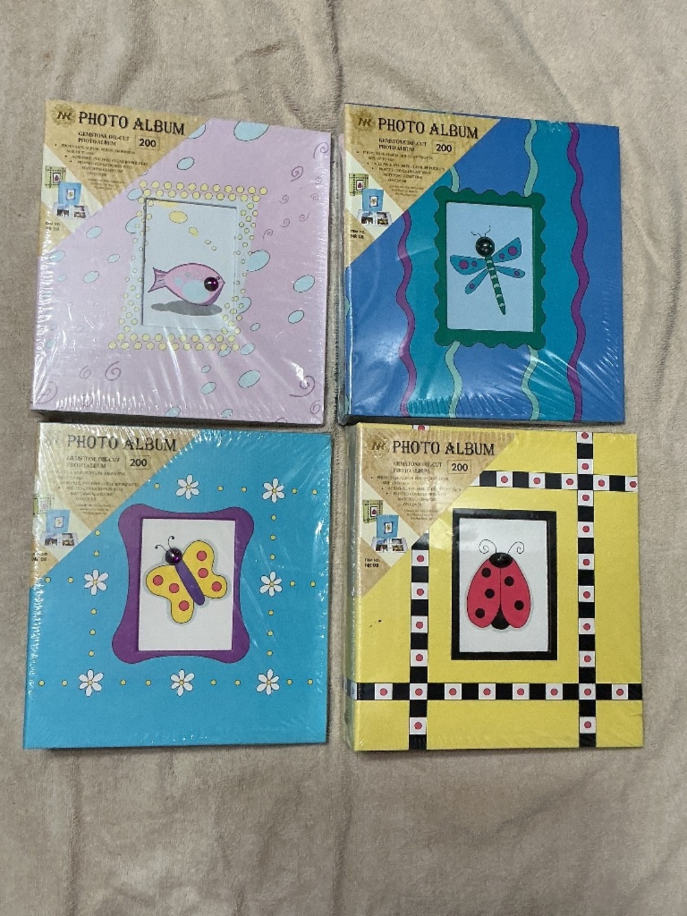 NEW SEALED 4 Gemstone Die-Cut Photo Album Albums Each holds 200 photos